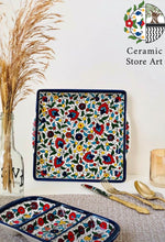 Load image into Gallery viewer, 10-Piece Handmade Ceramic Serving Set | Tableware | Navy, Turquoise, Multicolored | Hebron Handcrafted Ceramic Gift | Ceramic Dishware Set