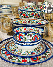 Load image into Gallery viewer, King's Set Tableware Ceramic 24-Piece | Dinnerware Set | Multicolored, Navy, Turquoise | Handmade Hebron Ceramic | Dinning Ceramic Set