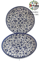 Load image into Gallery viewer, Large Ceramic Platter | Rice Serving Dish |Handmade Handpainted High Quality Ceramic | Colored | Navy | Turquoise | Hebron Ceramic Dish