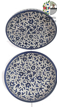 Load image into Gallery viewer, Large Ceramic Platter | Rice Serving Dish |Handmade Handpainted High Quality Ceramic | Colored | Navy | Turquoise | Hebron Ceramic Dish