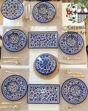 Load image into Gallery viewer, Tableware Ceramic 18-piece Handmade Handpainted Dinnerware Ceramic Set | Navy | Colored | Turquoise | Palestine Ceramic King's Dinning Set
