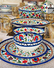 Load image into Gallery viewer, Tableware Ceramic 18-piece Handmade Handpainted Dinnerware Ceramic Set | Navy | Colored | Turquoise | Palestine Ceramic King's Dinning Set