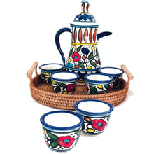 Load image into Gallery viewer, Ceramic Set of 6 Cups with Coffeepot Dallah | Coffee Serving 12 items Set
