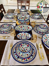 Load image into Gallery viewer, King's Set Tableware Ceramic 24-Piece | Dinnerware Set | Multicolored, Navy, Turquoise | Handmade Hebron Ceramic | Dinning Ceramic Set