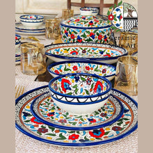 Load image into Gallery viewer, King's Set Tableware Ceramic 24-Piece | Dinnerware Set | Multicolored, Navy, Turquoise | Handmade Hebron Ceramic | Dinning Ceramic Set