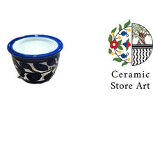 Load image into Gallery viewer, Coffee Cups & saucers Set of 6| Coffee Serving Set | Hebron Ceramic Handmade Hand painted | Multicolored Floral | Navy | Arabic Coffee Cups