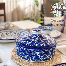 Load image into Gallery viewer, Hebron Delight: Handcrafted Palestinian Sweet Jar - Stunning Ceramic Artistry Large Ceramic Sweet Container | Palestinian Ceramic