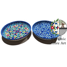 Load image into Gallery viewer, Large Ceramic Platter | Rice Serving Dish |Handmade Handpainted High Quality Ceramic | Colored | Navy | Turquoise | Hebron Ceramic Dish