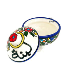 Load image into Gallery viewer, Floral Ceramic Bowl for serving Labneh
