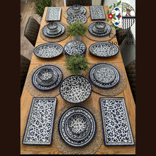 Load image into Gallery viewer, King's Set Tableware Ceramic 24-Piece | Dinnerware Set | Multicolored, Navy, Turquoise | Handmade Hebron Ceramic | Dinning Ceramic Set