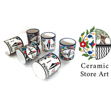 Load image into Gallery viewer, Palestine Mug Ceramic Mug Handmade hand painted | Palestinian Hebron Ceramic فلسطين I love Palestine Mug