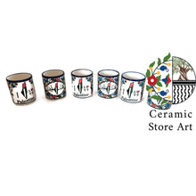 Load image into Gallery viewer, Palestine Mug Ceramic Mug Handmade hand painted | Palestinian Hebron Ceramic فلسطين I love Palestine Mug