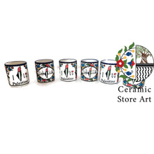 Load image into Gallery viewer, Palestine Mug Ceramic Mug Handmade hand painted | Palestinian Hebron Ceramic فلسطين I love Palestine Mug