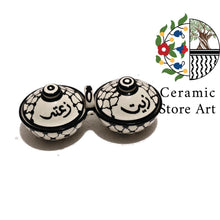 Load image into Gallery viewer, Zeit & Zaatar Ceramic Bow l Multi Colored | Navy | Olives | Keffiyeh