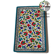Load image into Gallery viewer, Ceramic Rectangular Dish Plate | Handmade Hand painted Ceramic | Multi Colored Floral | Navy | Turquoise | Olives Palestinian Hebron Ceramic