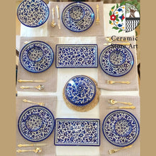 Load image into Gallery viewer, 16-Piece King's Set Tableware | Handmade & Hand-Painted Ceramic | High-Quality Serving Set | Navy,  Multicolored, Turquoise | Hebron Ceramic