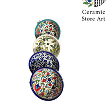 Load image into Gallery viewer, Ceramic Dinnerset Plates & Bowls | Palestinian Handmade Hand-Painted Ceramic| Multicolored | Navy | Turquoise | Olives | Dinner plates set