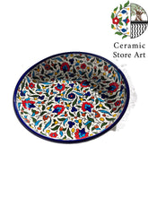 Load image into Gallery viewer, Large Ceramic Platter | Shallow 28cm Serving Dish | Rice Serving Dish |Handmade Handpainted Ceramic | Colored | Navy | Turquoise | Hebron