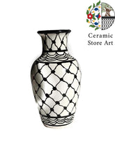 Load image into Gallery viewer, Keffiyeh Ceramic Flower Vase Modern Style | Hand Painted Floral Ceramic Vase | Hebron Ceramic | Palestine Ceramic | Multicolored | Keffiyeh