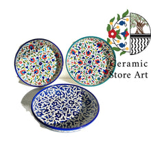 Load image into Gallery viewer, Large Ceramic Platter | Shallow 28cm Serving Dish | Rice Serving Dish |Handmade Handpainted Ceramic | Colored | Navy | Turquoise | Hebron