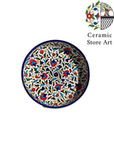 Load image into Gallery viewer, Large Ceramic Platter | Shallow 28cm Serving Dish | Rice Serving Dish |Handmade Handpainted Ceramic | Colored | Navy | Turquoise | Hebron
