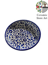 Load image into Gallery viewer, Large Ceramic Platter | Shallow 28cm Serving Dish | Rice Serving Dish |Handmade Handpainted Ceramic | Colored | Navy | Turquoise | Hebron