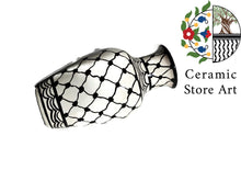 Load image into Gallery viewer, Keffiyeh Ceramic Flower Vase Modern Style | Hand Painted Floral Ceramic Vase | Hebron Ceramic | Palestine Ceramic | Multicolored | Keffiyeh
