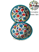Load image into Gallery viewer, Ceramic Bowl 10 cm | Handmade Handpainted High Quality Ceramic | Multi Colored Floral | Blue and white | Palestinian Hebron Ceramic