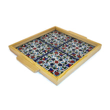 Load image into Gallery viewer, Wooden Ceramic Tray 4 Tiles