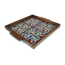 Load image into Gallery viewer, Wooden Ceramic Tray 4 Tiles
