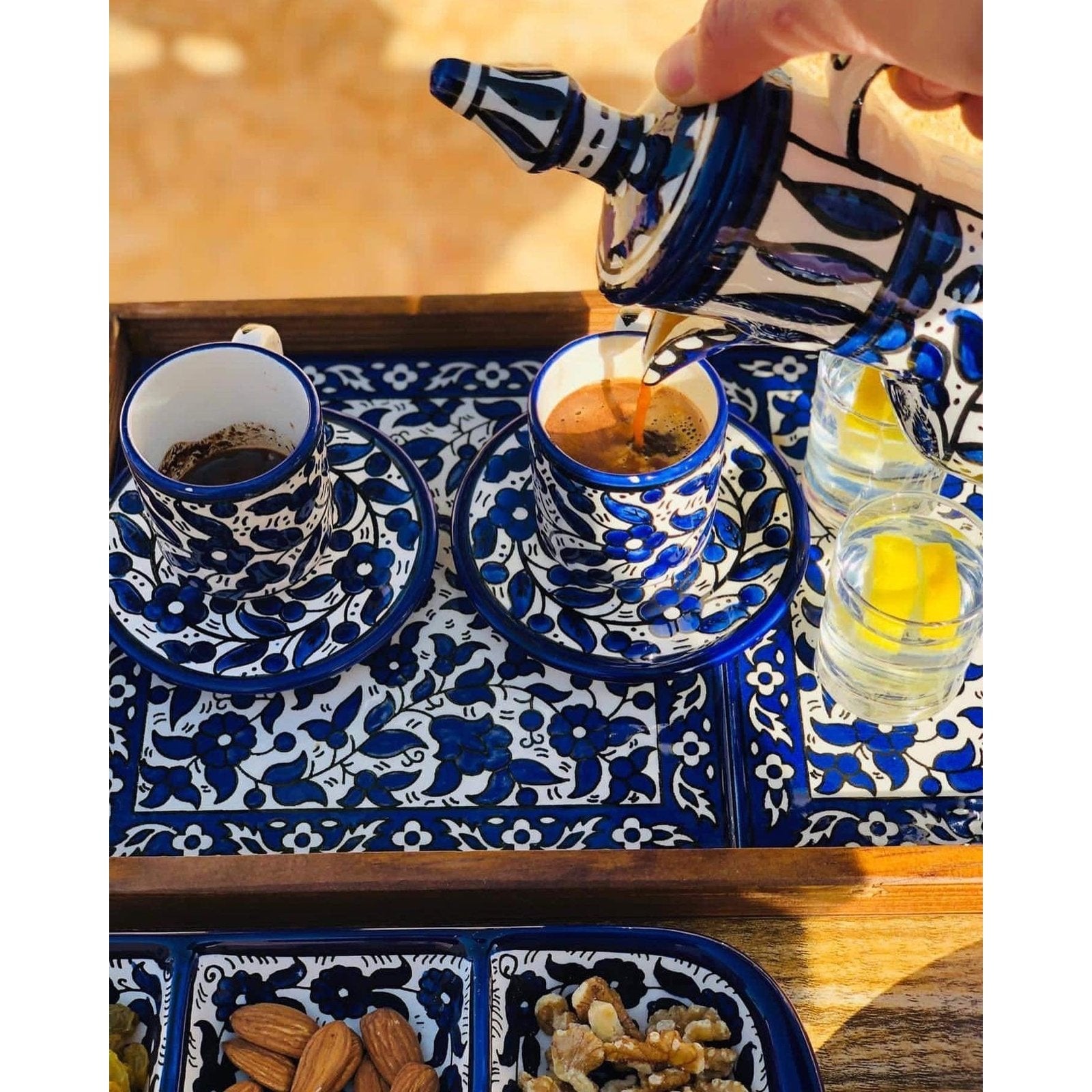  Arabic Style Coffee Pot,Glass Lining Big Handle Double
