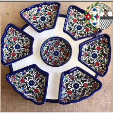 Load image into Gallery viewer, Appetizer Plate Colorful Floral Dipping Serving Plate | 8pieces Serving Plate