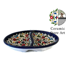 Load image into Gallery viewer, Ceramic Serving 2 Section Oval Plate