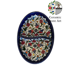 Load image into Gallery viewer, Ceramic Serving 2 Section Oval Plate