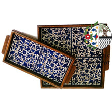 Load image into Gallery viewer, Wooden Ceramic Tray 4 Tiles