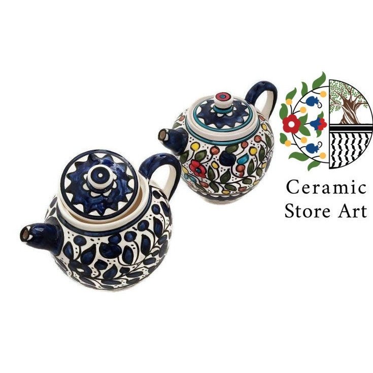 Floral Rounded Ceramic Teapot 50oz