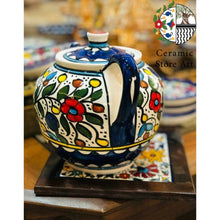 Load image into Gallery viewer, Floral Rounded Ceramic Teapot 50oz
