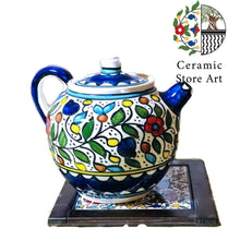 Load image into Gallery viewer, Floral Rounded Ceramic Teapot 50oz