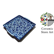 Load image into Gallery viewer, Ceramic Square Large Platter with Handle