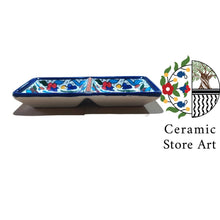 Load image into Gallery viewer, Ceramic Rectangular 2 section Plate for Salt & Pepper/ Sauce