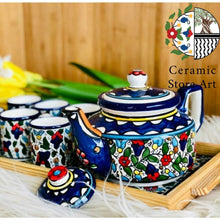 Load image into Gallery viewer, Drinkware Ceramic Tea Set | Serving Tray | Sugar & Tea Containers | Mugs | Teapot