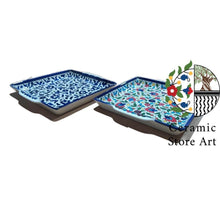 Load image into Gallery viewer, Ceramic Square Large Platter with Handle