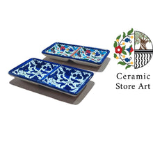 Load image into Gallery viewer, Ceramic Rectangular 2 section Plate for Salt & Pepper/ Sauce