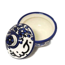 Load image into Gallery viewer, Ceramic Bowl with lid for serving Cheese  | Palestine Hebron Ceramic
