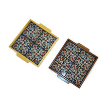 Load image into Gallery viewer, Wooden Ceramic Tray 4 Tiles
