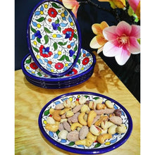 Load image into Gallery viewer, Hexagon Serving Plate Set of 6 / Dish Multicolored Floral  | Handmade Handpainted Ceramic |  Nuts Dish / Plate  | Hebron Ceramic l Palestine

