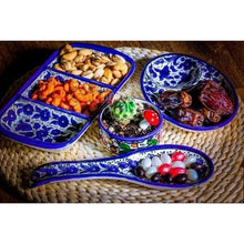 Load image into Gallery viewer, Any 4 items Ceramic Pottery handmade hand-painted , Rest spoons , dishes, bowls, rectangular plate, mugs , big bowl l Multi colored l Navy
