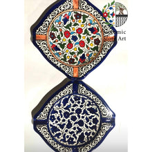 Load image into Gallery viewer, Ceramic Ashtray Set l  Handmade Hand-painted Ceramic | Hebron Ceramics| Navy Blue and White | Multicolored Floral
