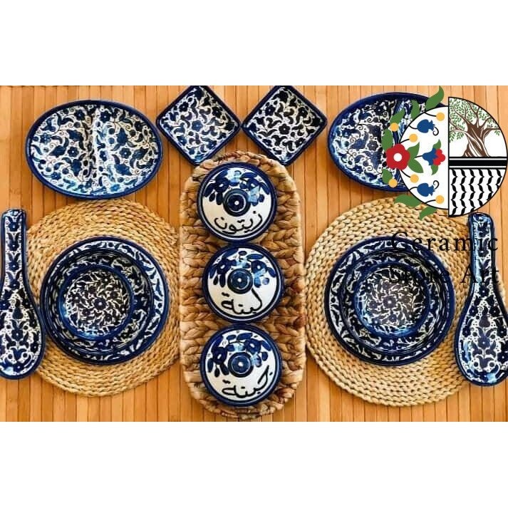 Palestinian Breakfast Ceramic 15 Items Set