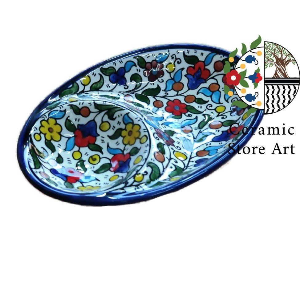 Olives Oval Serving Plate 2 Section